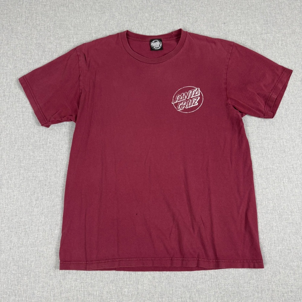 Santa Cruz Skateboards Dot Logo T-Shirt Burgundy Maroon Medium Mens Skater